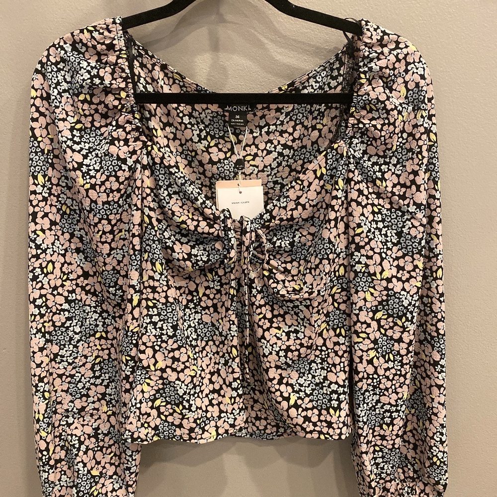 MONKL dark floral blouse